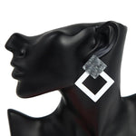 Geometric Black & White Square Trendy Earrings Women Fashion Jewelry - EonShoppee