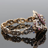 Antique Gold Link Chain Red Blue Star Ethnic Style Traditional Wedding Jewelry Bracelet