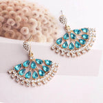 Luxurious Ethnic Style Opal Blue Peacock Earrings Drop Dangle Fashion Jewelry Earrings