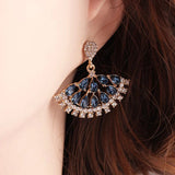 Luxurious Ethnic Style Opal Blue Peacock Earrings Drop Dangle Fashion Jewelry Earrings