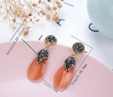 Stylish Hot Red Glass Crystal Long Drop Earrings Luxury Wedding Fashion Jewelry Statement Earrings