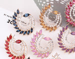 Gorgeous High Quality Royal Blue Fine Rhinestone Crystals Peacock Studs Fashion Jewelry Earrings