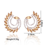 Gorgeous High Quality Royal Blue Fine Rhinestone Crystals Peacock Studs Fashion Jewelry Earrings