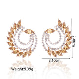 Gorgeous High Quality Royal Blue Fine Rhinestone Crystals Peacock Studs Fashion Jewelry Earrings