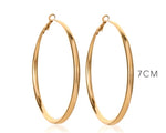 Trendy Golden 70mm Hoop Earrings Smooth Big Exaggerated Earrings for Women Punk Fashion Jewelry