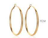 Trendy Golden 70mm Hoop Earrings Smooth Big Exaggerated Earrings for Women Punk Fashion Jewelry