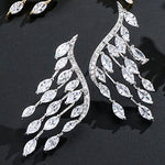 High Quality CZ Shiny Stud Earrings Engagement Wedding Jewelry Luxury Statement Earrings
