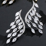 High Quality CZ Shiny Stud Earrings Engagement Wedding Jewelry Luxury Statement Earrings