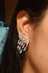 High Quality CZ Shiny Stud Earrings Engagement Wedding Jewelry Luxury Statement Earrings